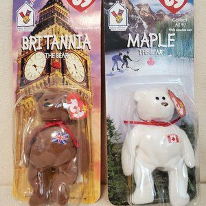 McDonald’s 1999 Ty Beanie Babies Bears Mable & Britannia